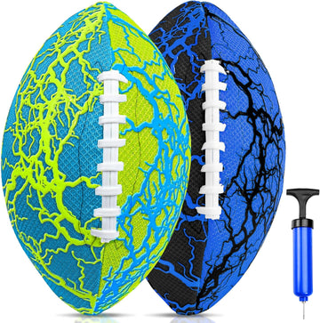 Jasonwell Pool Beach Water Football - 2 Pack Waterproof Football Strong Grip Fun Water Toys Games for Swimming Pool Beach Lake Park Backyard Outdoor Play for Kids Children Teens Adults Family (B&G) - Jasonwell
